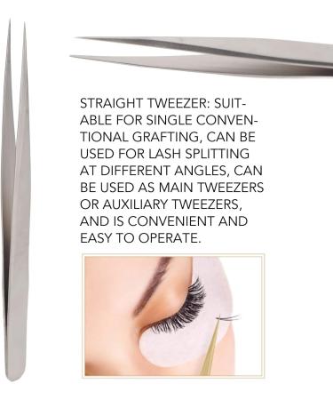 Premium Silver Straight Tweezers for Eyelash Transplantation & Extensions - Perfect for Precise Application - Buy Online on GoSupps.com