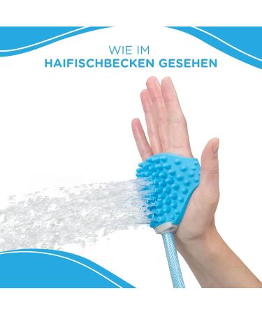 Aquapaw Dog Wash & Shower Attachment | Easy Pet Bathing Massaging & Cleaning | 8-Foot Hose Sprayer & Scrubber - Blue - Buy Online on GoSupps.com