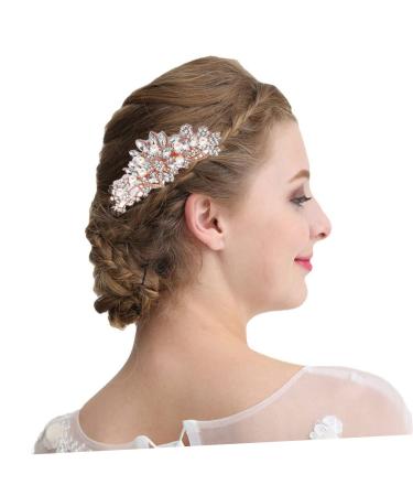 DOITOOL 1pc Crystal Headpiece Bridal Side Comb Bridal Headpiece Pearl Hair Accessories Pearl Tiara Rhinestone Hair Comb Hair Scrunchie Chiffon Rhinestones Wedding Bride