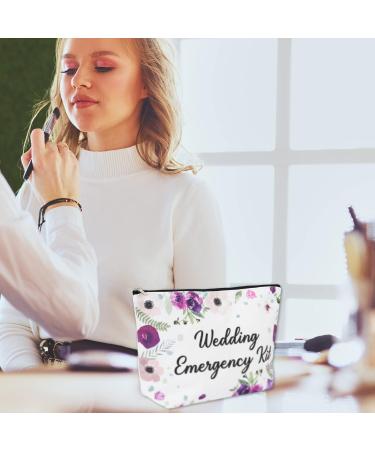 Whales Floral Wedding Survival Kit | Bride Emergency Supplies Canvas Bag for Bridal Shower & Engagement - Black Makeup Bag - Buy Online on GoSupps.com