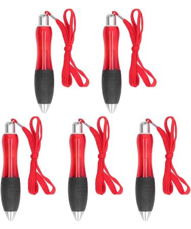 Weighted Fatty Pencils Set - 5 Retractable Big Fat Pens for Muscle Building & Comfort - Ideal for Arthritis & Parkinson's - Red Housing - Buy Online on GoSupps.com