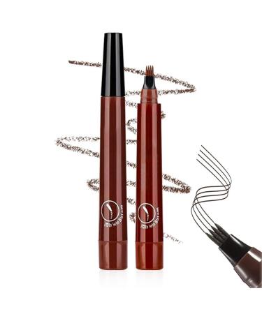 Nexavista - 4 Point Eyebrow Pencil Magic Eyebrow Pencil 3d Makefullbeauty Eyebrow Pen Magical Precise Waterproof Brow Pen Natural Looking Brows Effortlessly (2*Red Brown)