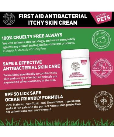 First Aid Antibacterial Itchy Skin Cream with SPF 50 | Natural Essential Oil | Maintains Cracked Itchy Skin | Lick Safe Non-Toxic Non-Irritant | Highly Absorbent Sun Cream for Dogs 100ml - Buy Online on GoSupps.com