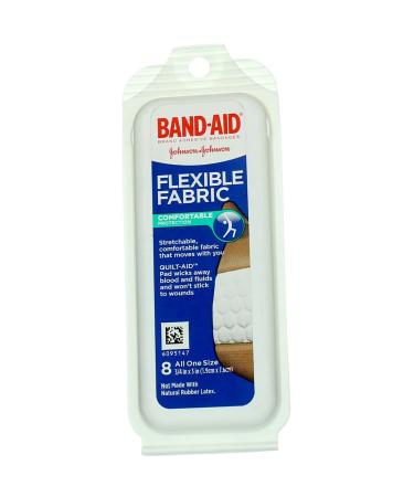 Band-AID Brand Flexible Fabric Bandages All One Size Travel Pack 8 Count (Pack of 6)