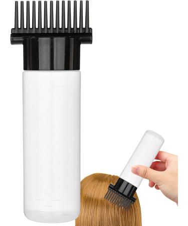 Root Comb Applicator Bottle 180ml | Hair Dye Brush with Graduated Scale | Black & Clear Hair Coloring Tool - Buy Online on GoSupps.com