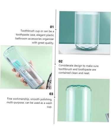 Tovinanna 3-Piece Travel Toothbrush Set - Wash-Up Cup & Toothpaste Holder - Portable Blue Toothbrush Case | 20.8x6.8cm - Buy Online on GoSupps.com
