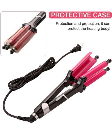 3 Barrel Hair Crimper Iron 0.78 Inch Ceramic Beach Hair Waver - LCD Display, Fast Heating Crimping Iron for Deep Waves - Valentines Gifts for Women - Buy Online on GoSupps.com