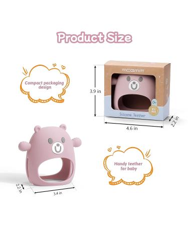 MCGMITT BPA-Free Teething Toy for Babies 0-6 Months - Earthy Pink Silicone Wrist Teether for Soothing Pain Relief - Buy Online on GoSupps.com