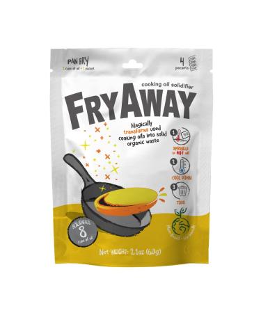 FryAway Pan Fry Waste Cooking Oil Solidifier Powder, 100% Plant-Based Cooking Oil Disposal, Solidifies Up to 2 Cups of Oil per use, (4ct per Package - 8 Cups/2 Liters) 2.1 Ounce (Pack of 1) Pan Fry - Buy Online on GoSupps.com