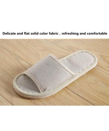 6 Pair Open Toe Breathable Spa Slippers for Hotel Guests - Beige Medium & Gray Large - Washable Unisex Slippers - Buy Online on GoSupps.com