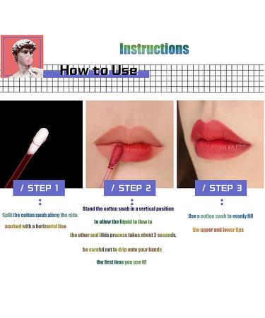 Yvemk Tattoo Lipstick Cotton Swab - 20 Pcs Long Lasting Waterproof Matte Lip Stain - Buy Online on GoSupps.com