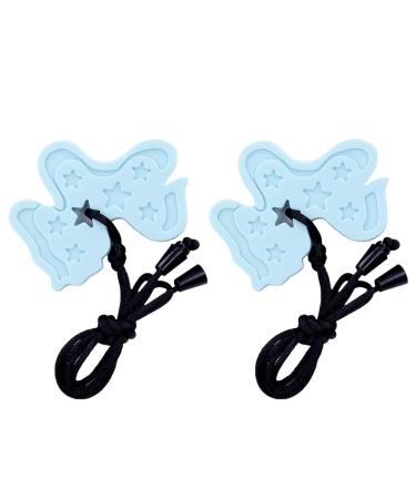 Sensory Chew Necklace for Kids - 5pcs Silicone Teether Set for Boys and Girls | Teething Toys for Gum Massage and Oral Sensory Relief - Chewy Necklaces Biting Aid (Light Blue) - Buy Online on GoSupps.com