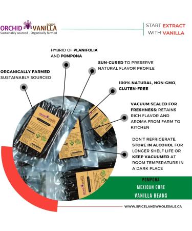 Pompona Vanilla Beans Mexican Cure Madagascar (2 Ounce) - Buy Online on GoSupps.com