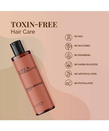 Organic Life & Pursuits Amla Brahmi Hair Oil - 6.76 oz for Healthy Hair Growth | Coconut, Castor & Sesame Oil Blend | Natural and Organic | Packaging May Vary - Buy Online on GoSupps.com