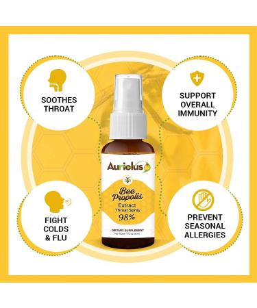 Auriolus Bee Propolis Throat Spray- Alcohol-Free Immune Support & Sore Throat Relief- Antioxidants Keto Paleo Gluten-Free- 1 Fl Oz (Pack of 2) - Buy Online on GoSupps.com