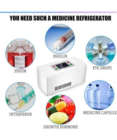 Portable Fridge Cooler Insulin Cooler Accurate Temperature Control 0-18 Built-in Rechargeable Lithium Battery Suitable for Insulin Serum Interferon Eye Drops Storage - Buy Online on GoSupps.com