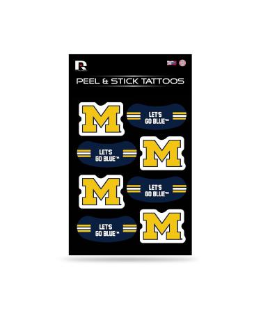 NCAA Vertical Tattoo Peel & Stick Temporary Tattoos - Eye Black - Game Day Approved! Michigan Wolverines