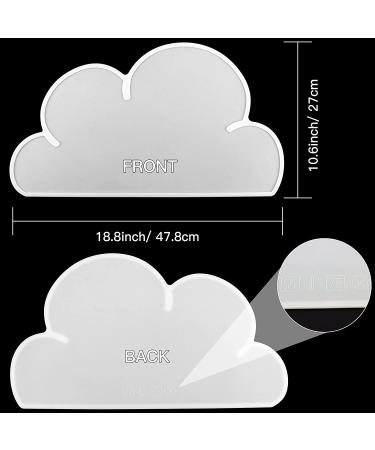 DesignSter Lucky Pet Food Tray - Top Grade Cloud Silicone Feeding Mat | Anti-Slip & Waterproof Dog Cat Bowl Placemat - White - Buy Online on GoSupps.com