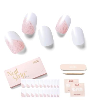 Nailog Nail Wraps - 20 Pcs Semi Cured Nail Polish Stickers for Long-Lasting Gel Finish Nail Art - Mademoiselle Collection - Buy Online on GoSupps.com