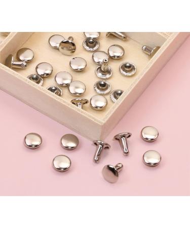 ONLYKXY 100pcs Metallic Leathercraft Rivets Double Cap 8MM/0.3inch Rivet Bottom Snaps for Shoes  Bags and Keychains Leather Rivet Set (Silver) - Buy Online on GoSupps.com