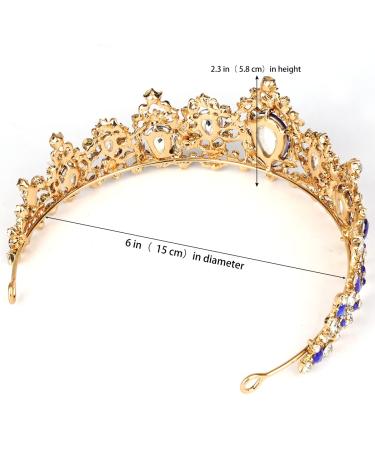 Didder Baroque Vintage Rhinestone Tiara - Blue Royal Crystal Women's Princess Crown - Bridal Hair Accessories for Wedding, Prom, Pageant & More - Buy Online on GoSupps.com