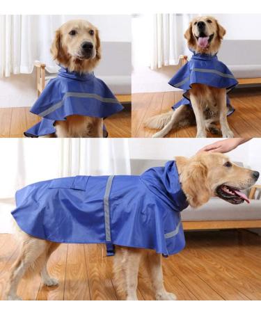Ocsoso Dog Coat - Waterproof Rain Jacket with Hood for Medium Dogs | Adjustable Raincoat for Puppies & Cats (Blue Size L) - Buy Online on GoSupps.com