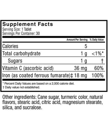 Iron + C 60mg Chewable Berry Tablets - 90 Count, Pack of 1 - Buy Online on GoSupps.com