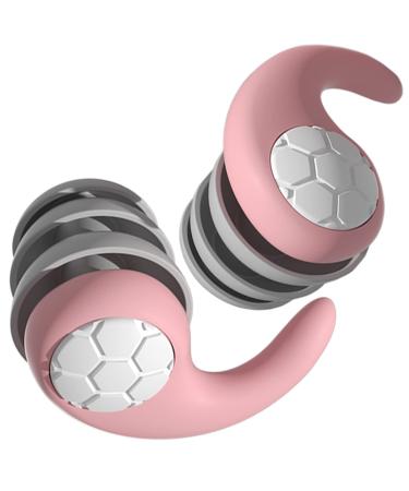 TSYue Ear Plugs for Noise Reduction - Soft Silicone Ear Plugs Three Layer Ear Plugs for Sleeping and Concentration Social Gatherings Noise Sensitivity & Parenting - 20dB Pink