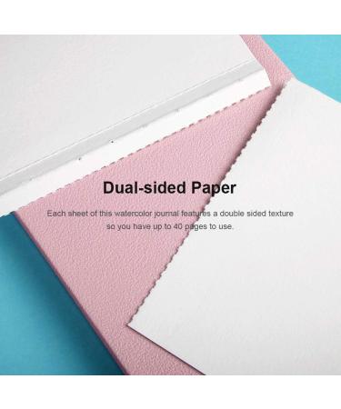 Paul Rubens Watercolor Paper Journal 3.8x5.2 - 20 Sheets | 100% Cotton Hot Press, Acid-Free for Watercolors, Gouache, Acrylics | Pink Cover - Buy Online on GoSupps.com