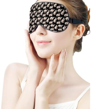 Shop Sphynx Cats Sleep Mask for Women | Adjustable Eye Shades & Elastic Strap Perfect for Travel & Relaxation - Buy Online on GoSupps.com