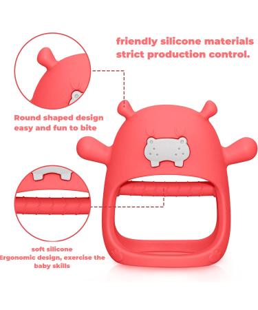 Buy Hippo Never Drop Silicone Baby Teeth Toys | Chewing Toys for 0-12 Months | Suction Pacifier & Car Seat Toy (Red) - International Shipping Available - Buy Online on GoSupps.com