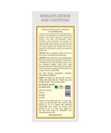 Kama Ayurveda Himalayan Deodar Hair Conditioner - 6.7 Fl Oz | Natural Moisturizing & Strengthening Formula for All Hair Types - Shop Internationally - Buy Online on GoSupps.com