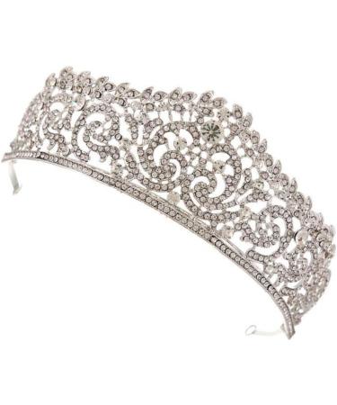 Lurrose Luxury Baroque Rhinestone Tiara & Crown - Vintage Bridal Headband for Weddings & Festivals (Gold & Silver) - Buy Online on GoSupps.com