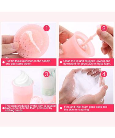 1Pc Face Cleanser Tool - Pink Shower Bath Shampoo Foam Maker | Gentle Facial Cleaning Cup for Travel & Home - Buy Online on GoSupps.com