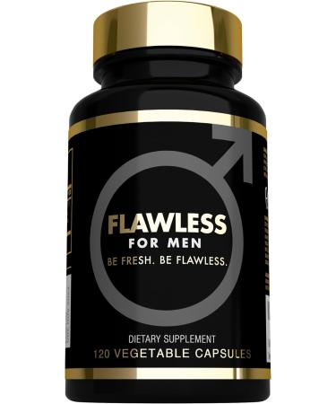 FLAWLESS FOR MEN: Be Ready Male Fiber Supplement | Extra Strength for Digestive Cleanliness | Support Gut Health with Psyllium Husk  Flax & Chia Seeds | 120 Vegan Capsules 120 Count (Pack of 1)