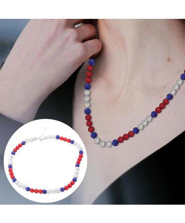 OralGos Fashion Disco Ball Necklace - Rhinestone Baseball Clavicle Chain for Athletes - Sporty Blue Jewelry - International Shipping Available - Buy Online on GoSupps.com