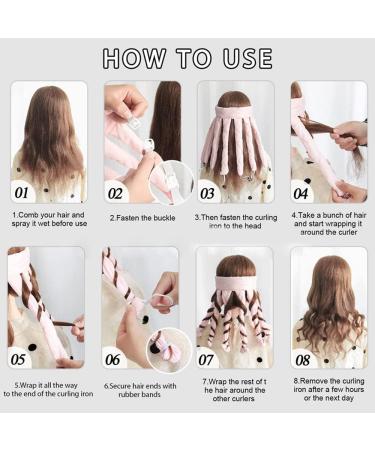 WUBAYI Heatless Curling Rod - Soft No Heat Hair Curlers for Overnight - Pink Hair Rollers - Buy Online on GoSupps.com
