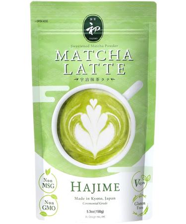 BJDesign Matcha Latte Powder HAJIME Sweetened Matcha Green Tea Powder - Authentic Japanese Origin - Non MSG, Non GMO, Vegan, Gluten Free (5.3 Ounce)