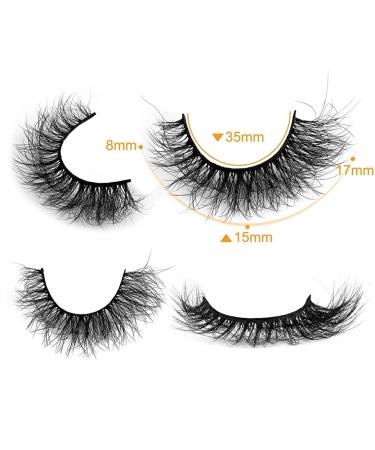 Shop 3D Volume Mink Lashes - Fluffy Wispy Natural False Eyelashes Pack (15mm) - International Shipping Available - Buy Online on GoSupps.com