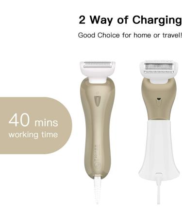 Electric Razor for Women - Cordless Bikini Trimmer & Body Hair Removal | IPX7 Waterproof Wet/Dry Shaver with LED Light - Buy Online on GoSupps.com