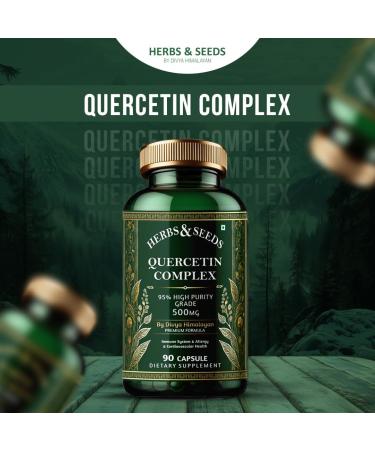 HERBS & SEEDS Quercetin Complex 500mg Supplement Natural Vegan Sources with Bioflavonoids & Potent Antioxidants for Cellular Health Support & Promotes Immunity 90 Capsules - Buy Online on GoSupps.com