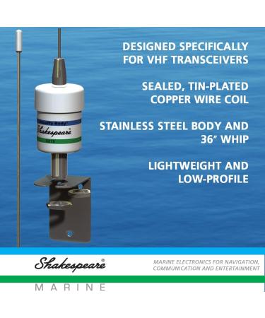 Shakespeare 5215 VHF 36-Inch Low-Profile Stainless Steel Antenna - High Performance Antenna for Clear Communication - Buy Online on GoSupps.com