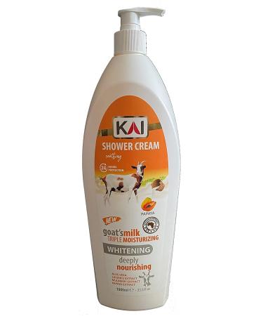 KAI Triple Moisturizing Shower Cream with 24 Hours Protection | Soothing and Nourishing Luxury Bath Gel | PH Balanced Body Wash for Relax and Relief | Suits for Most Skin Types - Papaya 33.8 Fl Oz
