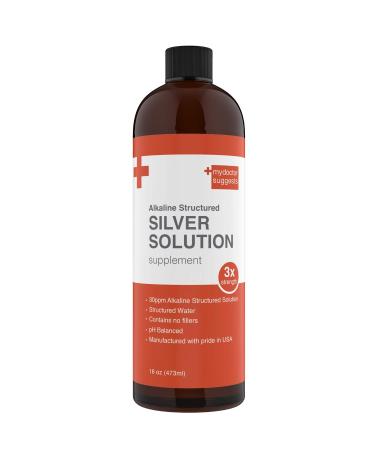 Structured Colloidal Silver Liquid Solution 30ppm Mineral Alkaline 16 Oz Supplement