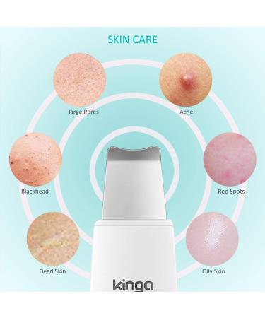 KINGA Facial Skin Scrubber Blackhead Remover Spatula - Deep Cleansing & Lifting | Silver Color - Buy Online on GoSupps.com