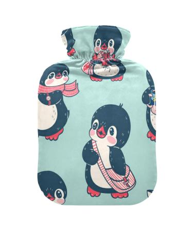 Hot water bottles with cover cute penguins hot water bag for pain relief neck shoulder pain hand foot warmer 2 liters