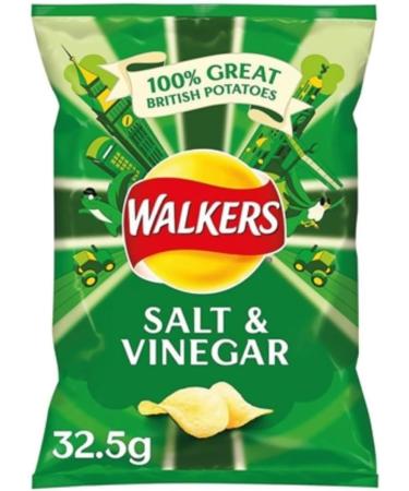 Walkers Salt and Vinegar Crisps Chips 32.5g x 32 Pieces - Buy Online on GoSupps.com