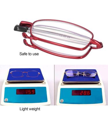 Buy Bezax Fashion Red Reading Glasses - Foldable Presbyopia Glasses with Blue Light Blocking & Portable Storage Box for Men & Women - Perfect for Seniors - Buy Online on GoSupps.com