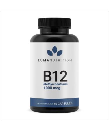 Luma Nutrition Vitamin B12 Methylcobalamin 1000 mcg - High Potency Vegan Supplements for Men & Women - Energy & Metabolism - Pure B12 Vitamins - 60 Capsules - Made in USA