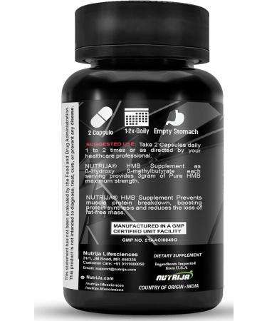 HMB 1000MG Capsules (Beta-Hydroxy Beta-Methylbutyrate) - Pure HMB (60 Capsules) - Buy Online on GoSupps.com